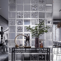 Ultra-white glass bricks crystal bricks colored bathroom closing bricks half-wall solid bricks square square household ice crystal patterns