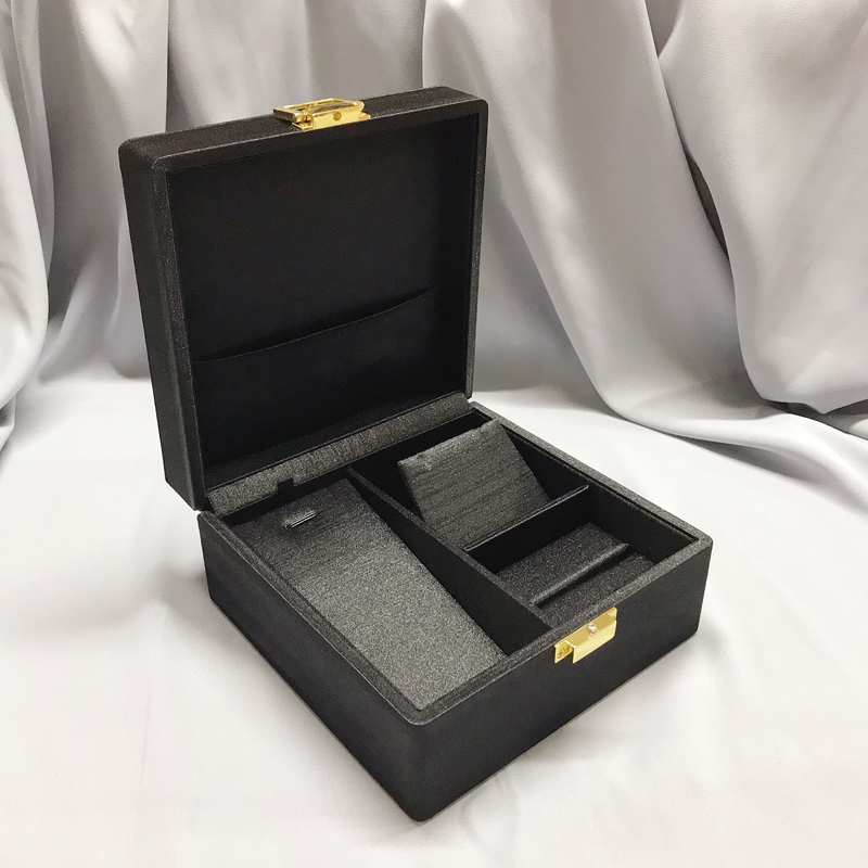 New High-End Light Luxury Black Silk Cloth Jewelry Box Ring Earrings Necklace Bracelet Bracelet Set Box Jewelry Display