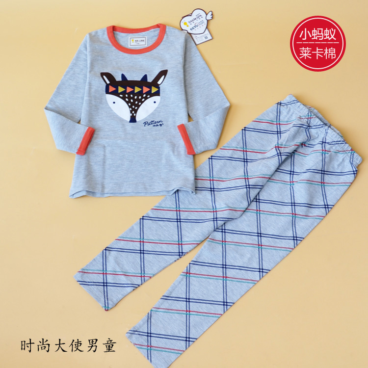 Bộ đồ lót trẻ em kiến ​​nhỏ bé trai mới Lycra cotton mùa thu quần trẻ em lớn cộng với bộ đồ ngủ cotton chất béo đồ bơi bé gái
