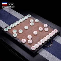 IKXO upscale white jade China Elephant chessboard костюм доставил в подарок старейшины подарков Seniors Holiday Gift