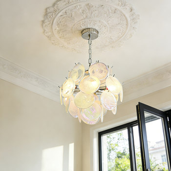 French-Style Chandelier, Vintage Italian Designer Model, Murano Glass, Light Luxury Lighting for Living Room, Dining Room, Bedroom, Mid-Century Lighting Fixtures