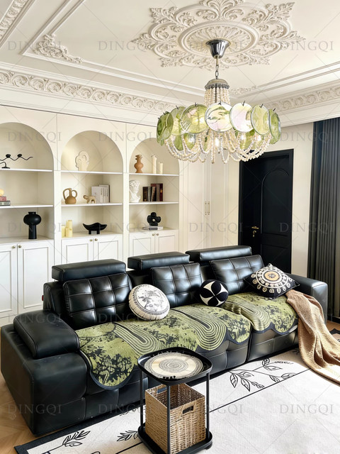 French Chandelier, Creative Colorful Glass, Romantic Living Room Main Light, High-End Pearl Dining Room Light, Bedroom Master Bedroom Lighting Fixtures