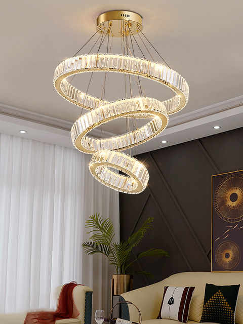 Full spectrum living room lamp crystal chandelier simple modern atmosphere restaurant bedroom 2025 new package main lamp