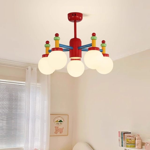 Full-Spectrum Eye-Protecting Children's Room Chandelier Memphis Vintage Mid-Century Nordic Master Bedroom Study Macaron Lamp