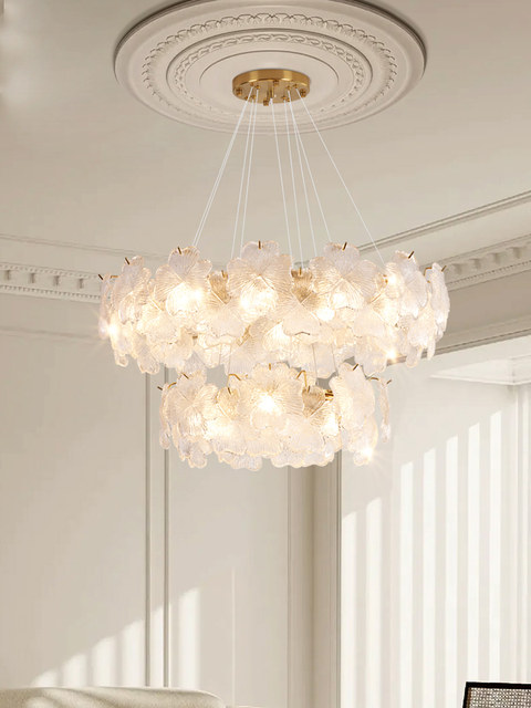 French-Style Chandelier Living Room Lamp Hall Main Light 2025 New Light Luxury Cream Style Crystal Lamp High-End Elegant Dining Room Lamp