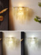 French-Style Light Luxury Wall Lamp, Crystal Glass Bedroom Bedside Lamp, Living Room Hallway Corridor Feather Shell Pearl Cream Style