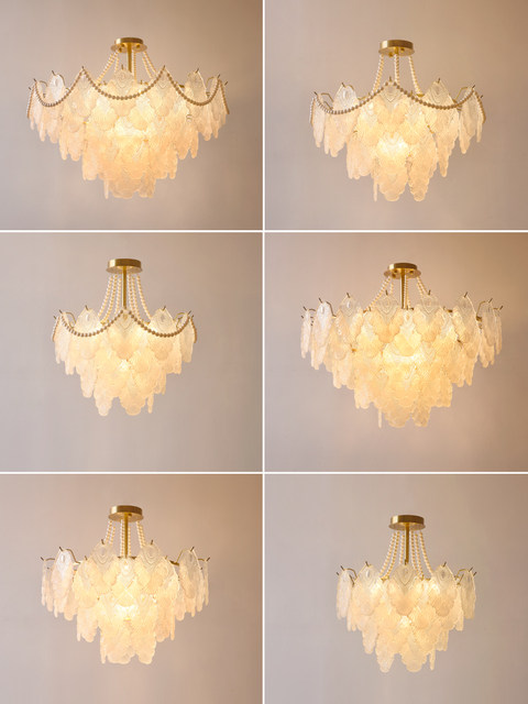 French-Style Light Luxury Living Room Chandelier, Trendy Cream Style, Simple Modern Household Crystal Main Bedroom Dining Room Led Lighting Fixtures