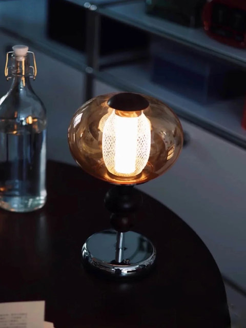 French-Style Vintage Table Lamp, Mid-Century Bedroom Bedside Touch-Controlled Decorative Lamp, Wabi-Sabi Style Creative Art Study Night Light