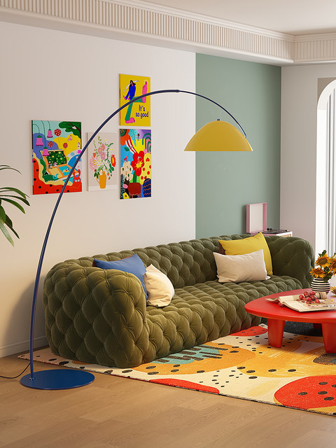 Memphis Floor Lamp Nordic High-End Atmosphere Lamp Fishing Lamp Living Room Sofa Side Bedroom Creative Retro Lamp