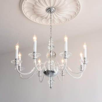 American-Style Light Luxury Crystal Chandelier for Living Room, Dining Room, Bedroom, French-Style Candle-Shaped Glass, Elegant Creative Retro Lighting Fixtures