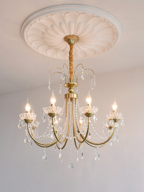 Light French-Style Crystal Chandelier, Living Room Lamp with an American Retro High-End Feel, Romantic Dining Room 2025 New Model Bedroom Lighting