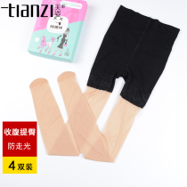 women's spring and summer anti-wolf silk socks thin anti runaway pantyhose anti snag pineapple socks safety pants 2 in 1 cat claw socks