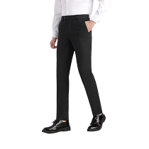 TOI high-end black casual pants mens autumn business straight pants drapey easy-care trousers professional trousers