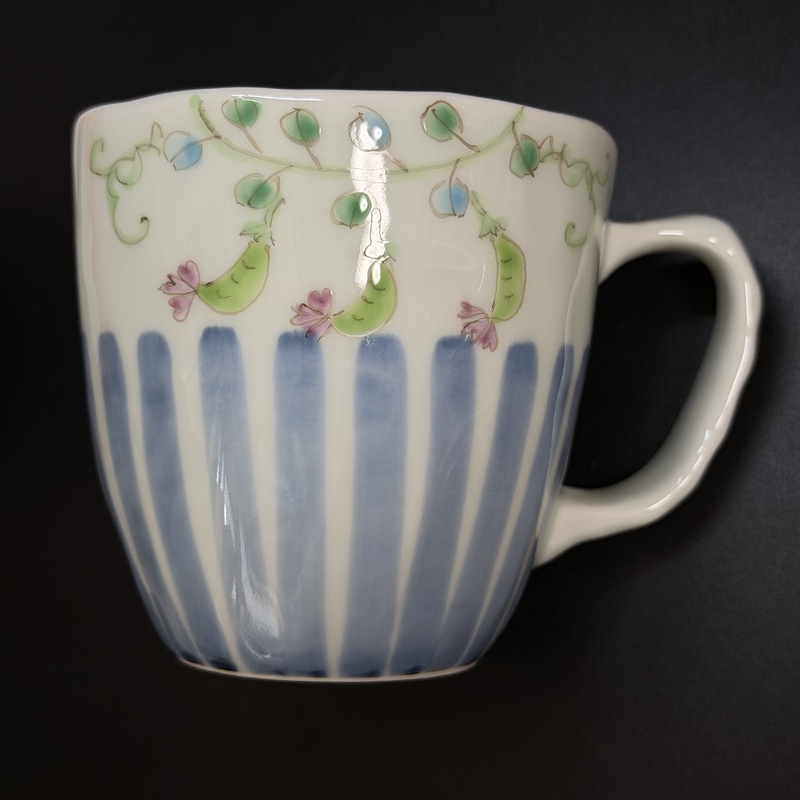 Blue Water Mug, Bean Pod Design, 8.5*8.8cm