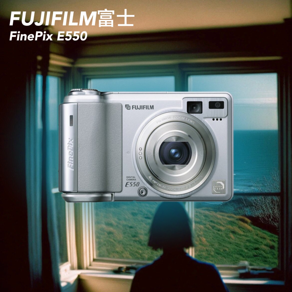 Подлинный Fujifilm фудзи FinePix E550 ретро CCD карта цифровой камера фильм пейзаж портрет