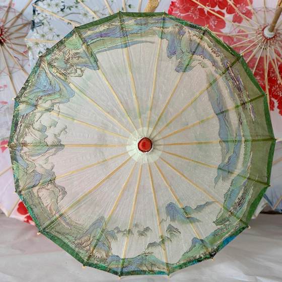 56cm children's rainproof oil paper umbrella women's ancient style props classical dance Hanfu umbrella cheongsam catwalk decoration wedding umbrella