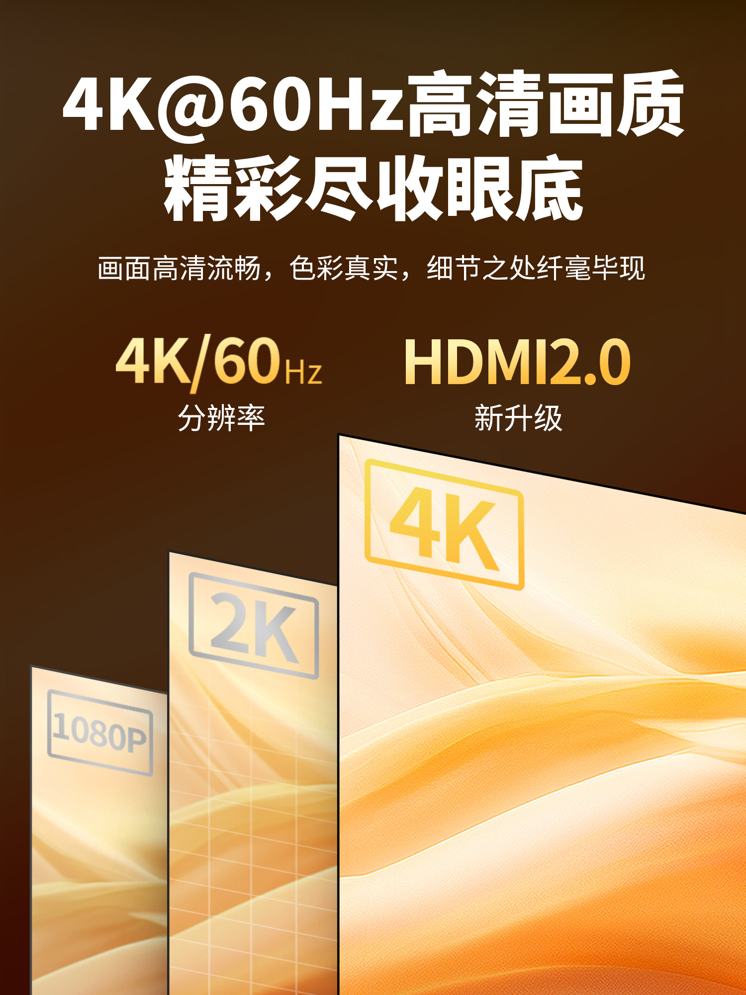 HDMI to Dp Cable Adapter 4K60 Laptop to Monitor Connection Cable High-Definition Video Adapter Cable