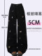 大码女装黑色趣味小狗刺绣直筒牛仔裤女胖mm美式复古显瘦阔腿裤子