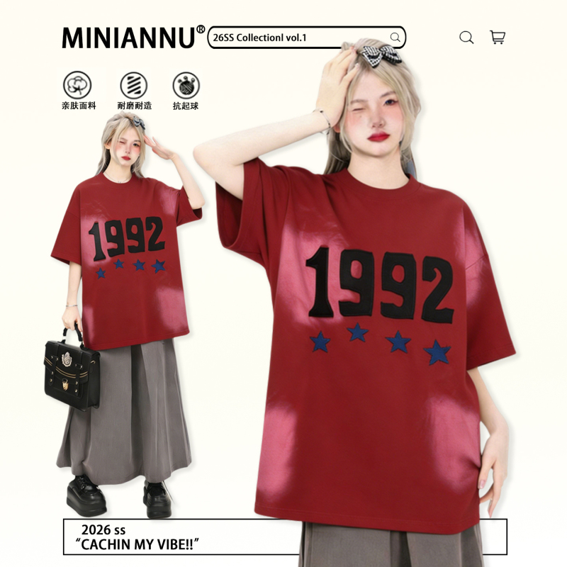 Plus-Size Women's Fashion Design-Inspired Red Digital Print Short-Sleeve T-Shirt, Trendy and Versatile Top Plus-Size Women's Fashion Design-Inspired Red Digital Print Short-Sleeve T-Shirt, Trendy and Versatile Top