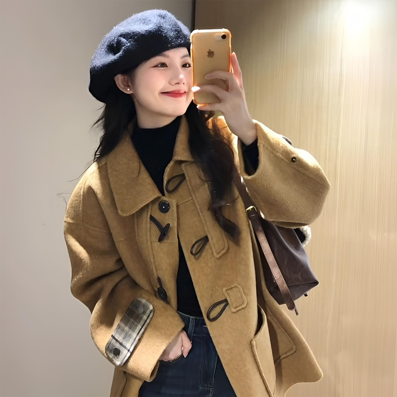 Plus-Size Women's Clothing, Niche High-End Style, Toggle-Button Woolen Coat for Women, Autumn and Winter, Versatile, Mid-Length Coat Plus-Size Women's Clothing, Niche High-End Style, Toggle-Button Woolen Coat for Women, Autumn and Winter, Versatile, Mid-Length Coat