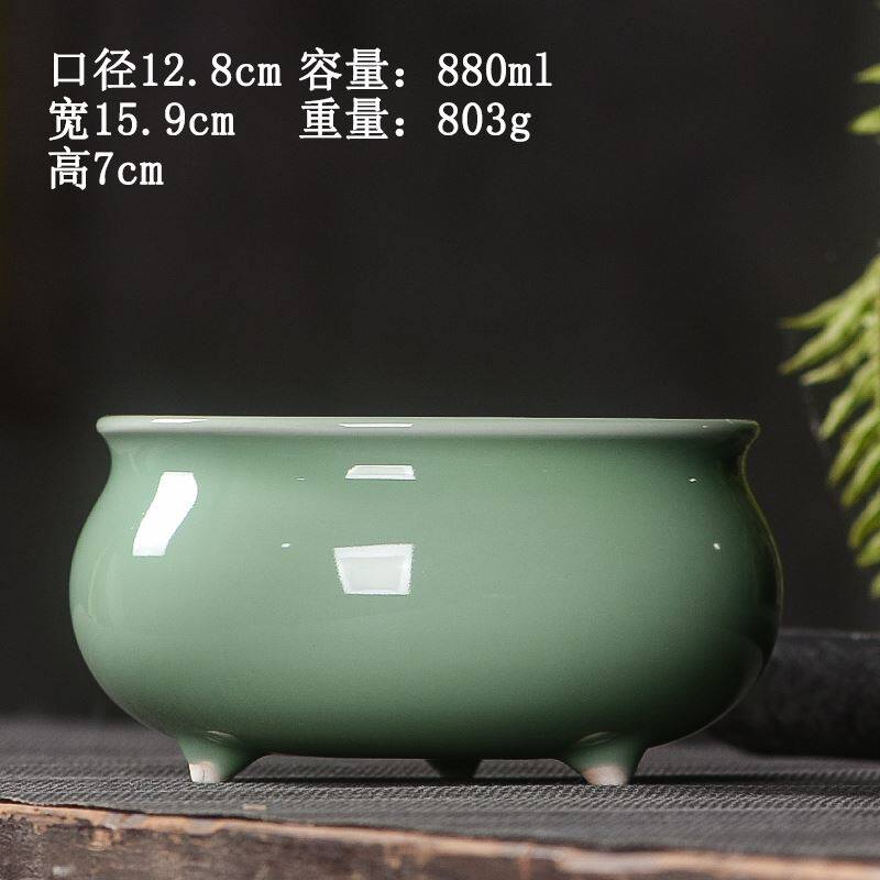 坟前香炉上香青瓷佛具三足炉小香炉陶瓷香薰炉家用室内供奉线香道-淘宝
