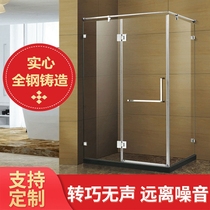Making square flat door partition shower room L-shaped bathroom tempered glass shower room waterproof home bathroom