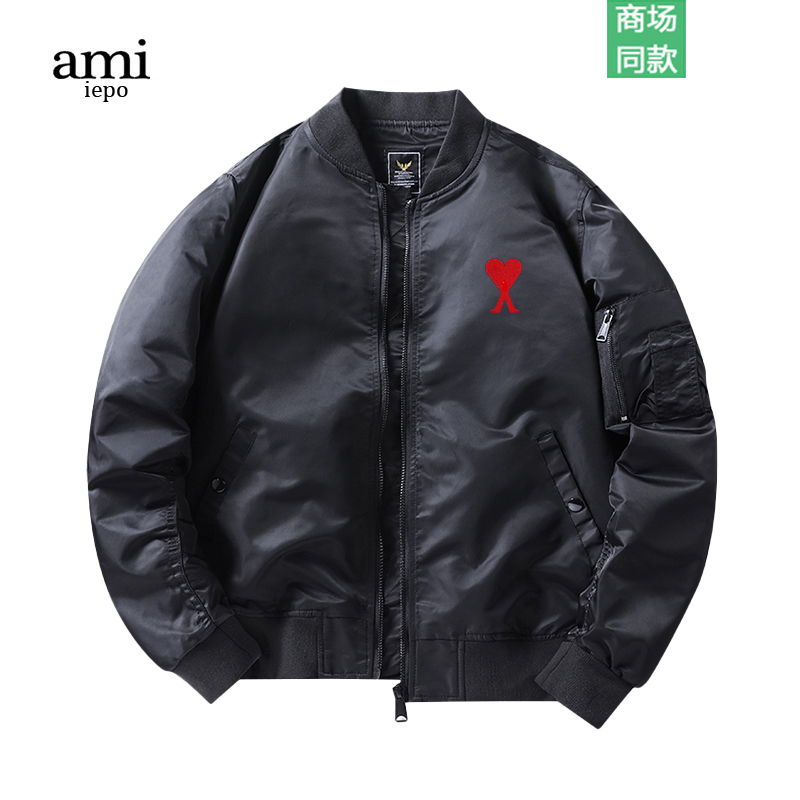 Ami Iepo Official American Style Ma1 Pilot Jacket for Men and Women Couples 2026 New Casual Baseball Jacket