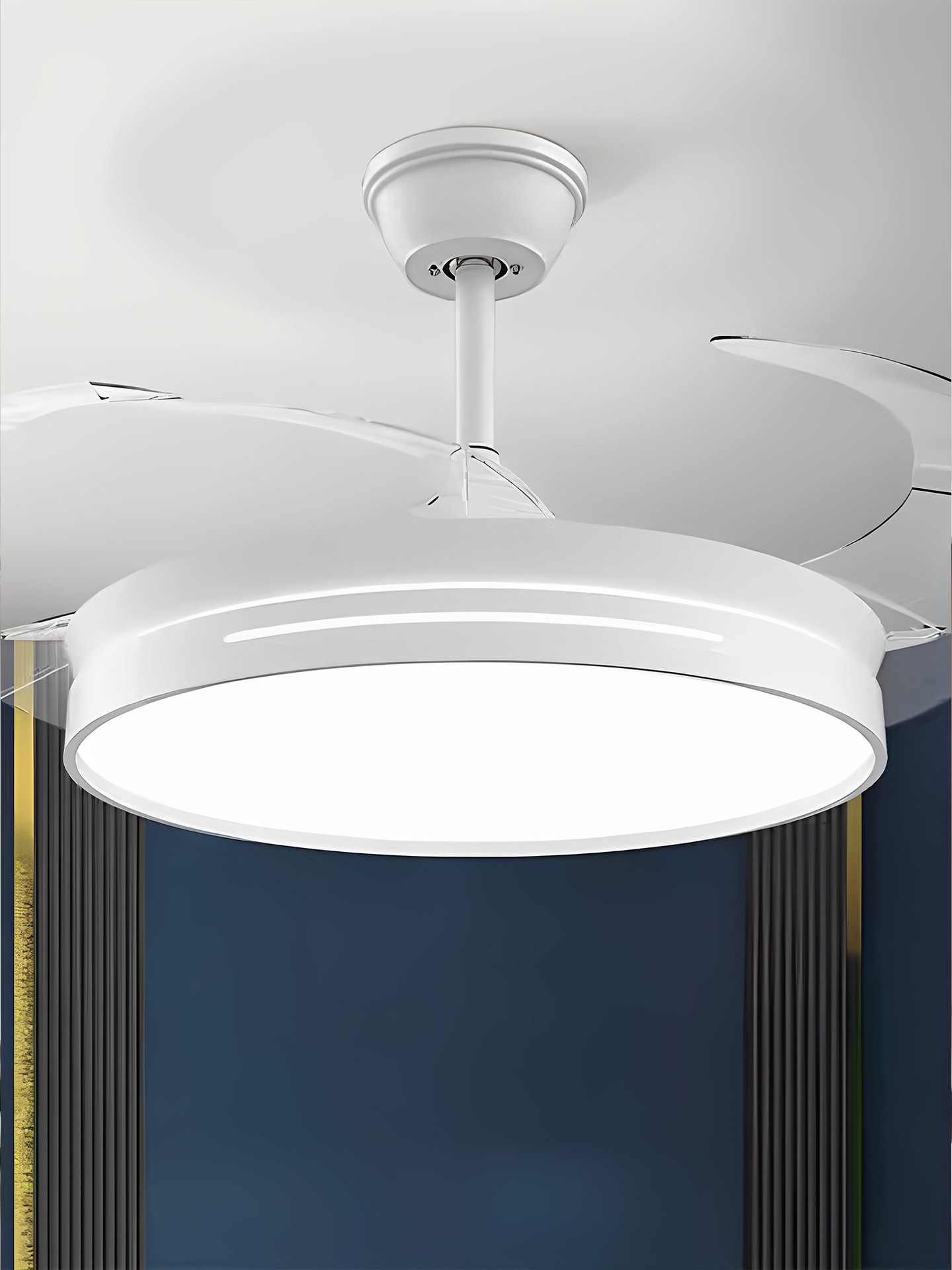 Oaks Living Room and Dining Room Ceiling Fan Light, Household Fan Light, Simple Modern Fan Light, Invisible Fan Ceiling Light