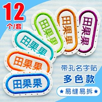 Именная наклейка, с вышивкой, 6 цветов, 12 штук