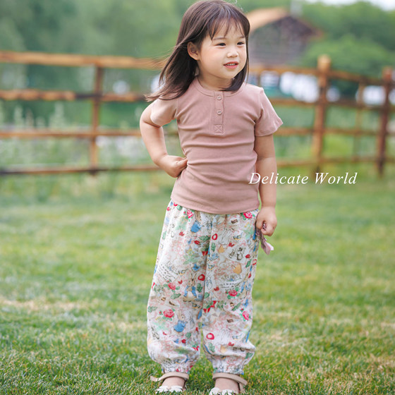 
Summer children's short-sleeved tops for summer boys and girls' tops for children's pit tops for girls' pure cotton short-sleeved T-shirt