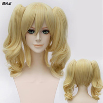 Manufacturers European and American curly hair female Batman Harley Quinn golden yellow anime cosplay wig full headgear