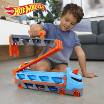 Wind Fire Wheels Large Truck Moving Heavy Transport Heavy Transport Container Truck Fire Horseradish Small Sports Car Ejection GVG37 Sliding Toy