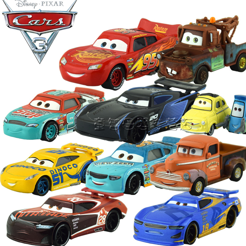 Cars 3 Lightning Mcqueen Cool Sister Black Storm Jackson Smoke Speed Challenge Alloy Car Toy Dxv29