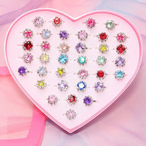 Xinjiang New Childrens Ring Cartoon Girl Princess Jewelry Crystal Gem Diamond Toy Girl Girl