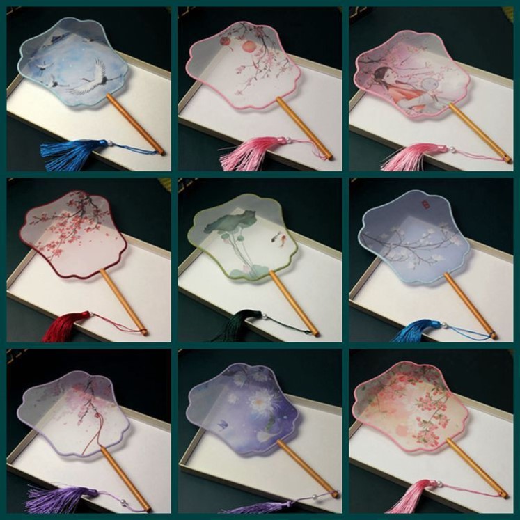 Cluster fan double-sided classical dance fan silk fan fan fan fan fan fan fan fan accessories walk show photo ancient fan