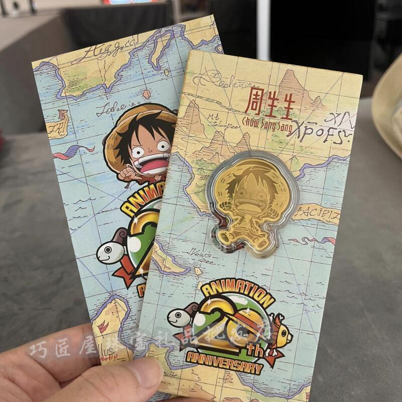 Chow Sang Sang One Piece Collaboration Gold Plate Luffy Pure Gold Phone Sticker Red Envelope Birthday Collection Gift