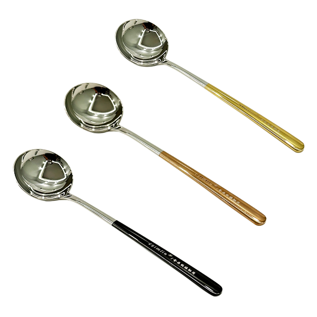 Kitchen forest long handle deep spoon 316 steel large gulp soup spoon