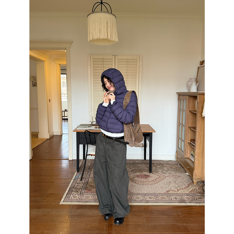 Seyora【Heat-Retaining Heater】[90 White Duck down] Autumn and Winter Warm Hooded down Jacket Warm down Coat