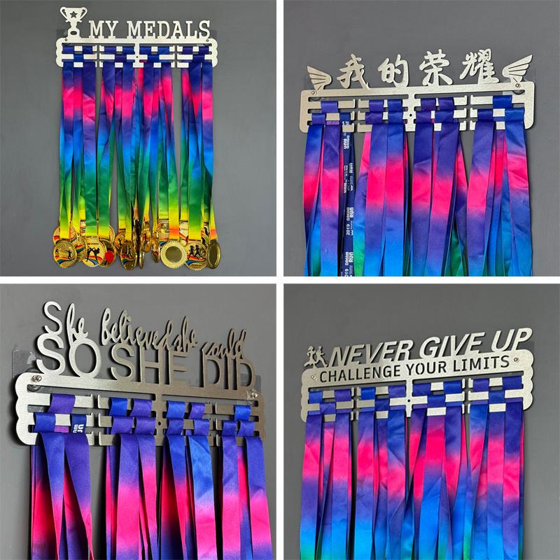 Medal Display Rack Stainless Steel Punch-Free Hook Hanger Marathon Medal Pendant Storage Rack Organizer