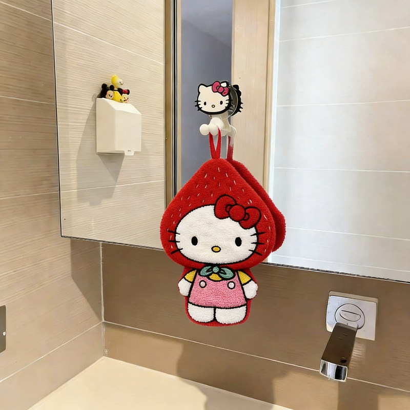 Cat-Themed Hanging Towel, Kitchen Hand Towel, Super Absorbent, Thick, Cute, High Aesthetic Value, Bathroom Hand Cloth