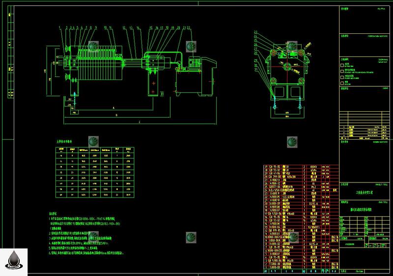 10-60 Square Meters Installation Structure Drawings Cad Plate Frame Filter Press, Chamber Filter Press, Filter Machine, Mud Press
