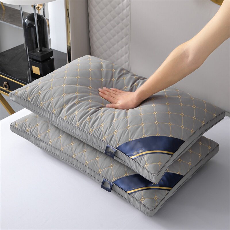 Buy One Get One Free]Five-Star Hotel Pillow Core Pair, Washable Single Adult Neck-Protecting Feather Velvet Pillow Core