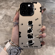 Korean trendy brand suitable for Apple 15pro new mobile phone case iphone15 hula hoop kitten cute 14promax cartoon frosted Plus high-end 13 12 men and women
