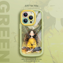 Korean trendy brand suitable for Apple 15pro mobile phone case transparent silicone iphone14 anti-fall new advanced 12 11promax ultra-thin creative 15ProMax female niche