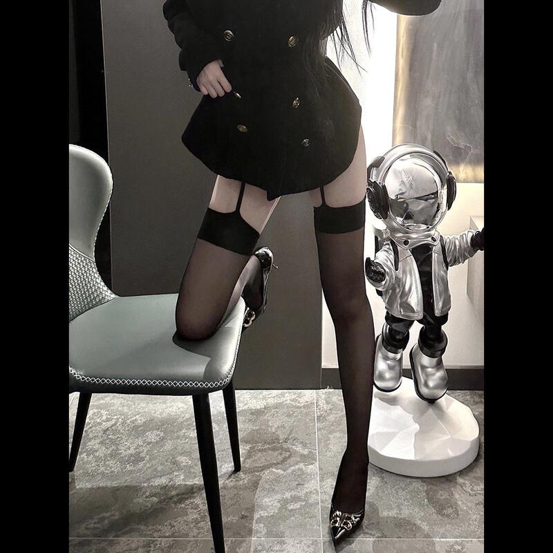Sexy Red-Edged Black Silk Suspender Stockings, One-Piece Women's Contrasting Black Stockings, Internet Celebrity Over-The-Knee Long High-Tube Hot Girl Thin Style Sexy Red-Edged Black Silk Suspender Stockings, One-Piece Women's Contrasting Black Stockings, Internet Celebrity Over-The-Knee Long High-Tube Hot Girl Thin Style