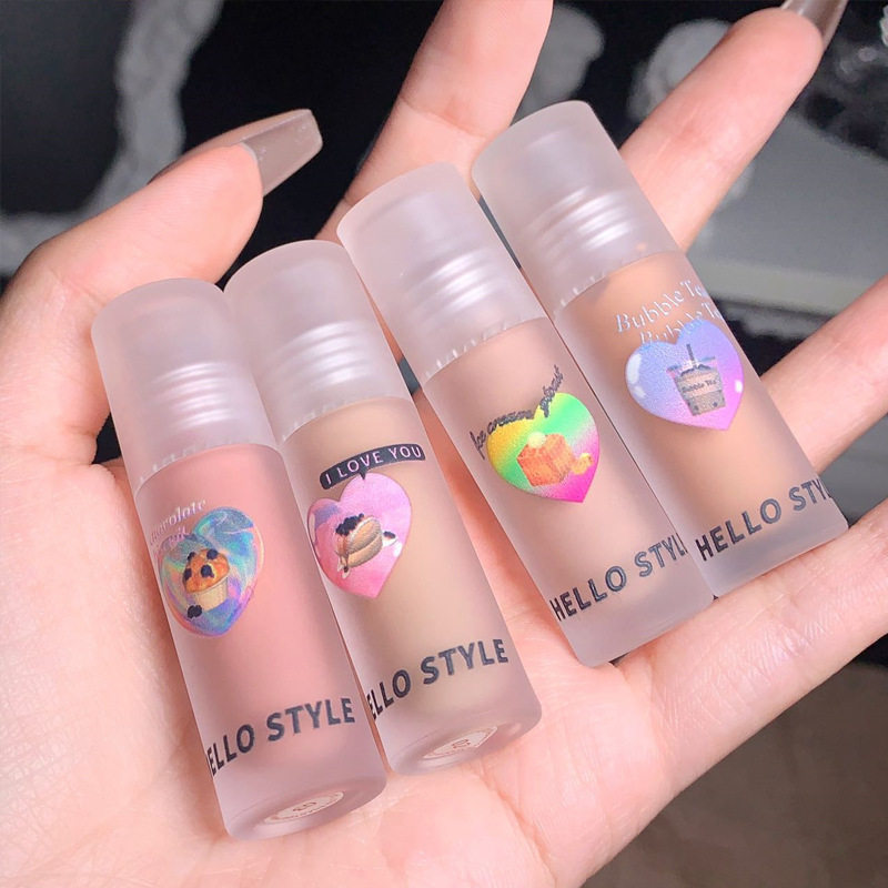 hellostyle hearty liquid monochromatic fog surface eye shadow milk tea earth color beating bottom to fix blush lasting parity