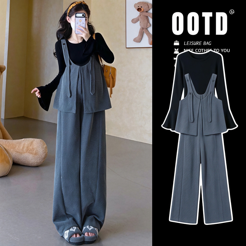 Maternity Wear, a Set of Maternity Clothes in a Relaxed Style for Autumn and Winter, Korean Version with a High-End Feel, Including Overalls and a Complete Outfit Maternity Wear, a Set of Maternity Clothes in a Relaxed Style for Autumn and Winter, Korean Version with a High-End Feel, Including Overalls and a Complete Outfit