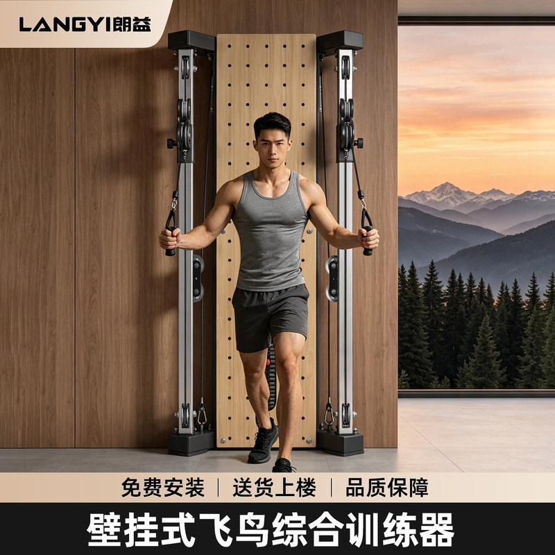 Langyi Wall-Mounted Bird Training Device, Wall-Embedded Bird Training Equipment for Home, High-Position Pull-Down Comprehensive Training Equipment
