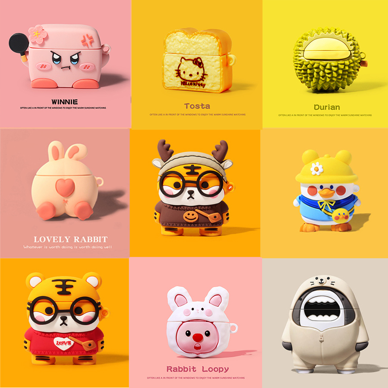 AirPods Protective Case Third Generation Pro Apple Wireless Bluetooth Headphone Case Airpodspro Protective Case 4 Cow Second Generation Cute 3Rd Generation Ipod Silicone Airpod2 Box Aipods Set Rabbit