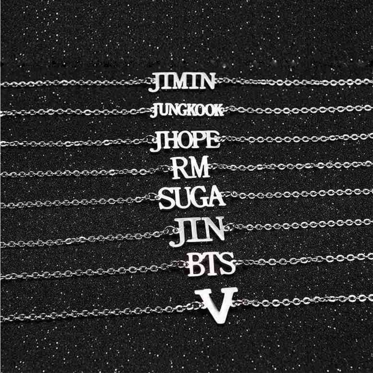 Bts Anti-Tan Youth Group Kim Taehyung and Park Jimin's Same Style Titanium Steel Letter Bracelet, Fashionable and Personalized Bracelet